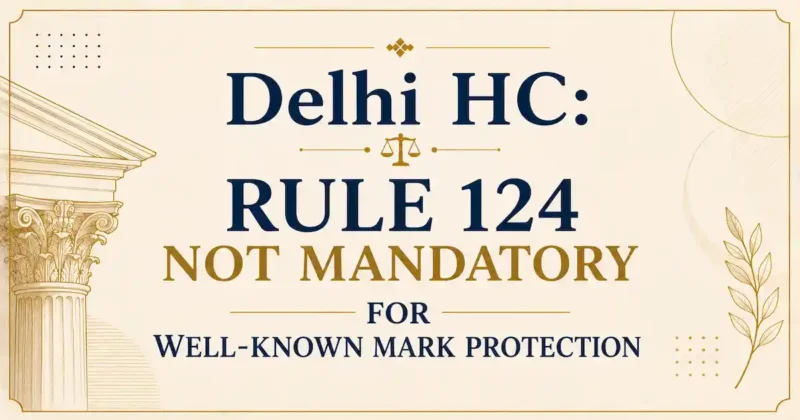 Delhi HC states that Rule 124 Not Mandatory for Well-Known Mark Protection
