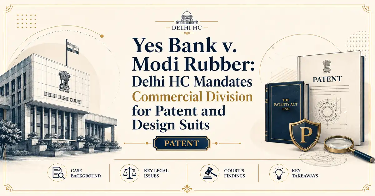 Yes Bank v. Modi Rubber: Delhi HC Mandates Commercial Division for Patent and Design Suits - Delhi HC