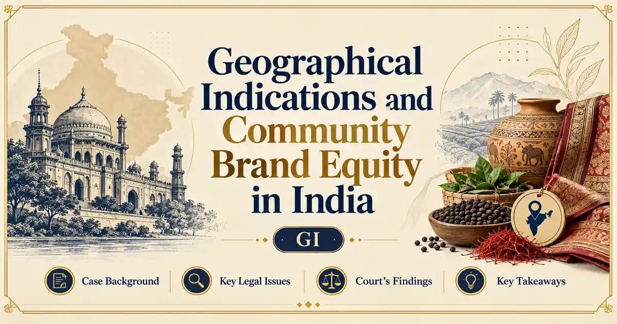 Geographical Indications and Community Brand Equity in India - Its IP Time