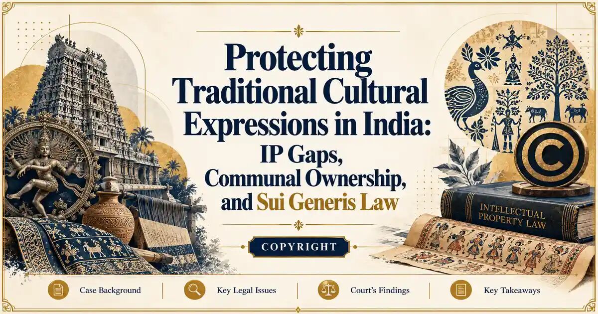 Protecting Traditional Cultural Expressions in India: IP Gaps, Communal Ownership, and Sui Generis Law - Its IP Time